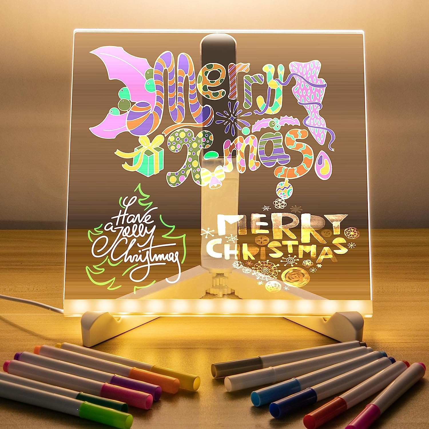 3D LED Light Glass Acrylic Writing Pad